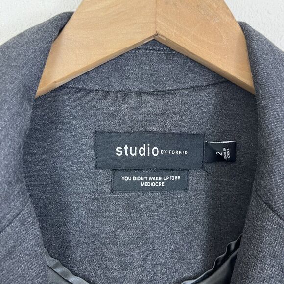 Torrid Studio Ponte Tailored Fit Blazer Plus Size 2 2X - Picture 6 of 7